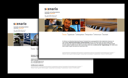 scenario tonstudio und audioproduktion